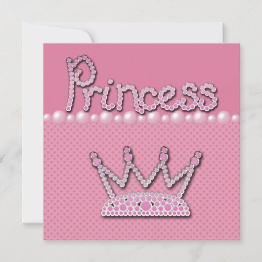 Princess Crown Shows & Jewel Schnuller Babydusche Einladung (Vorderseite)