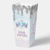Princess Crown Silver Glitzer Birthday Popcorn Geschenkschachtel (Rückseite)