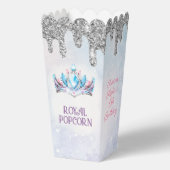 Princess Crown Silver Glitzer Birthday Popcorn Geschenkschachtel (Vorderseite)