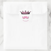 Princess Crown und Mustache Quadratischer Aufkleber (Tasche)