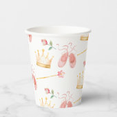 Princess Crown Wand Pink Little Girl Geburtstag Pappbecher (Vorderseite)