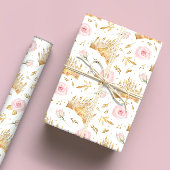 Princess Crown Wrapping Paper - Märchengeburt Geschenkpapier