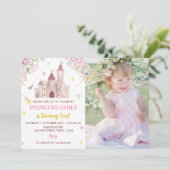 Princess Crown zum ersten Geburtstag Einladung Pin (Stehend Vorderseite)