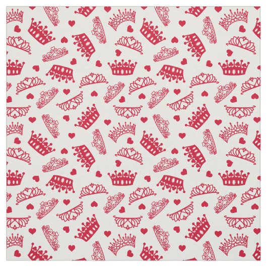 Princess Crowns Tiaras und die herzen roten Valent Stoff (Muster)