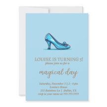 Princess Crystal Shoes Card - Einladung zum Geburt