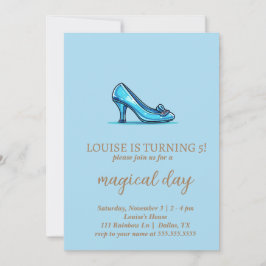Princess Crystal Shoes Card - Einladung zum Geburt