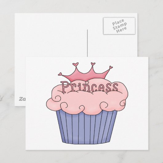 Princess Cupcake Postkarte (Vorne/Hinten)