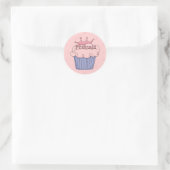 Princess cupcake runder aufkleber (Tasche)