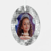 Princess Custom Photo Metal Christmas Ornament (Vorderseite links)