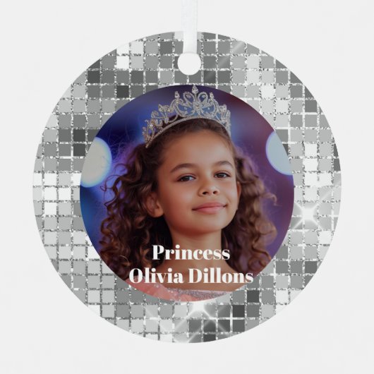 Princess Custom Photo Metal Christmas Ornament (Vorderseite)