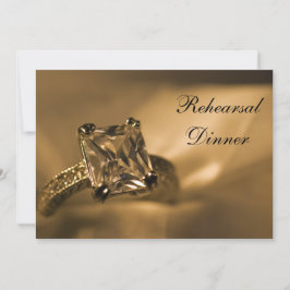 Princess Cut Diamond Ring Hochzeit Probe Dinner Einladung