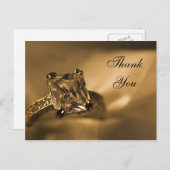Princess Cut Diamond Ring Wedding Danke Notiz Postkarte (Vorne/Hinten)
