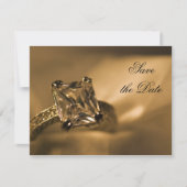 Princess Cut Diamond Ring Wedding Save the Date (Vorderseite)