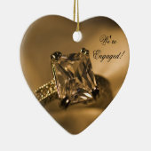 Princess Cut Diamond Verlobung Ring Keramik Ornament (Rechts)