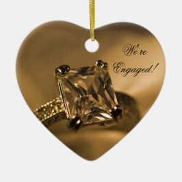 Princess Cut Diamond Verlobung Ring Keramik Ornament