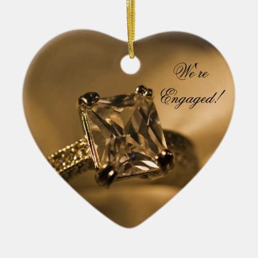 Princess Cut Diamond Verlobung Ring Keramik Ornament (Vorne)