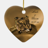 Princess Cut Diamond Verlobung Ring Keramik Ornament (Hinten)