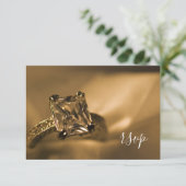 Princess Cut Diamond Verlobung Ring Wedding RSVP Karte (Stehend Vorderseite)