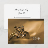 Princess Cut Diamond Verlobung Ring Wedding RSVP Karte (Vorne/Hinten)