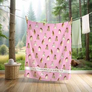 Princess-Decke mit Name oder Nachricht Fleecedecke