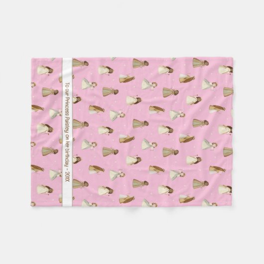 Princess-Decke mit Name oder Nachricht Fleecedecke (Vorderseite (Horizontal))