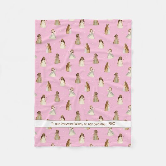 Princess-Decke mit Name oder Nachricht Fleecedecke (Vorderseite)