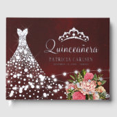 Princess Diamant Kleid Silber-Folie Quinceanera Gästebuch (Vorderseite)