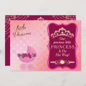 Princess Diamond Gold Tiara Pink Baby Dusche Einladung (Vorne/Hinten)