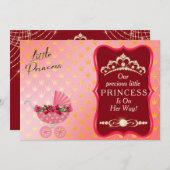 Princess Diamond Gold Tiara Red Baby Dusche Einladung (Vorne/Hinten)
