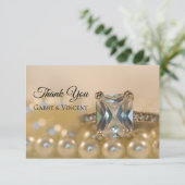 Princess Diamond Pearl Wedding Flat Vielen Dank Einladung (Stehend Vorderseite)
