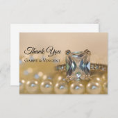 Princess Diamond Pearl Wedding Flat Vielen Dank Einladung (Vorne/Hinten)