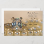 Princess Diamond Ring and Pearls Wedding Menu (Vorne/Hinten)