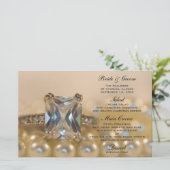 Princess Diamond Ring and Pearls Wedding Menu (Stehend Vorderseite)