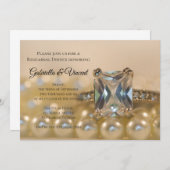 Princess Diamond Ring Pearls Probe Abendessen Einladung (Vorne/Hinten)
