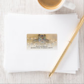 Princess Diamond Ring und White Pearls Wedding Adressaufkleber (Insitu)