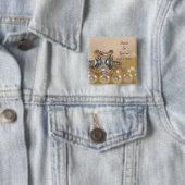 Princess Diamond Ring und White Pearls Wedding Button (Beispiel)