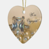 Princess Diamond und White Pearls Verlobung Keramik Ornament (Links)