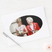 Princess Diana-Barbara Bush Ovaler Aufkleber (Umschlag)
