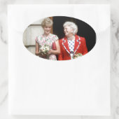 Princess Diana-Barbara Bush Ovaler Aufkleber (Tasche)