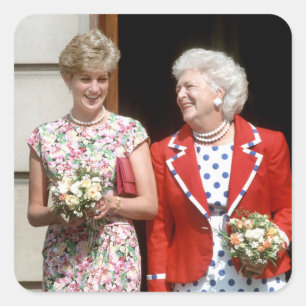 Princess Diana-Barbara Bush Quadratischer Aufkleber
