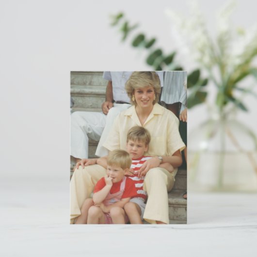 Princess Diana mit William & Harry 1987 Postkarte (Stehend Vorderseite)