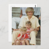 Princess Diana mit William & Harry 1987 Postkarte (Vorne/Hinten)