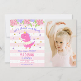 Princess Dinosaur Birthday Photo Invitation Einladung