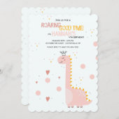 Princess Dinosaur Geburtstagsparty Einladung (Vorne/Hinten)