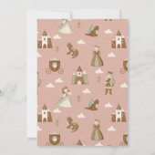 Princess & Dragon Boho Fairytale Pink 1. Geburtsta Einladung (Rückseite)