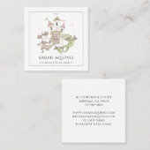 Princess Dragon Castle Children's Book Author Quadratische Visitenkarte (Vorne/Hinten)