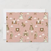 Princess Dragon Fairytale Pink 1. Geburtstag Foto Einladung (Rückseite)