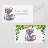 Princess Dragon Floral Girl Babydusche Visitenkarte (Vorne/Hinten)
