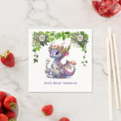 Princess Dragon mit Florals Girl Baby Dusche Serviette (Beispiel)