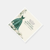 Princess Dress Emerald Green und Cream Floral Serviette (Ecke)